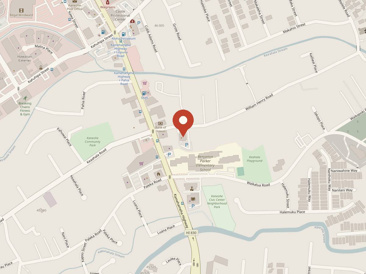 Map: Badua's Barbershop at 45-270 William Henry Rd, Kaneohe